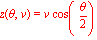 z(theta, v) = v*cos(theta/2)