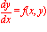 dy/dx = f(x, y)